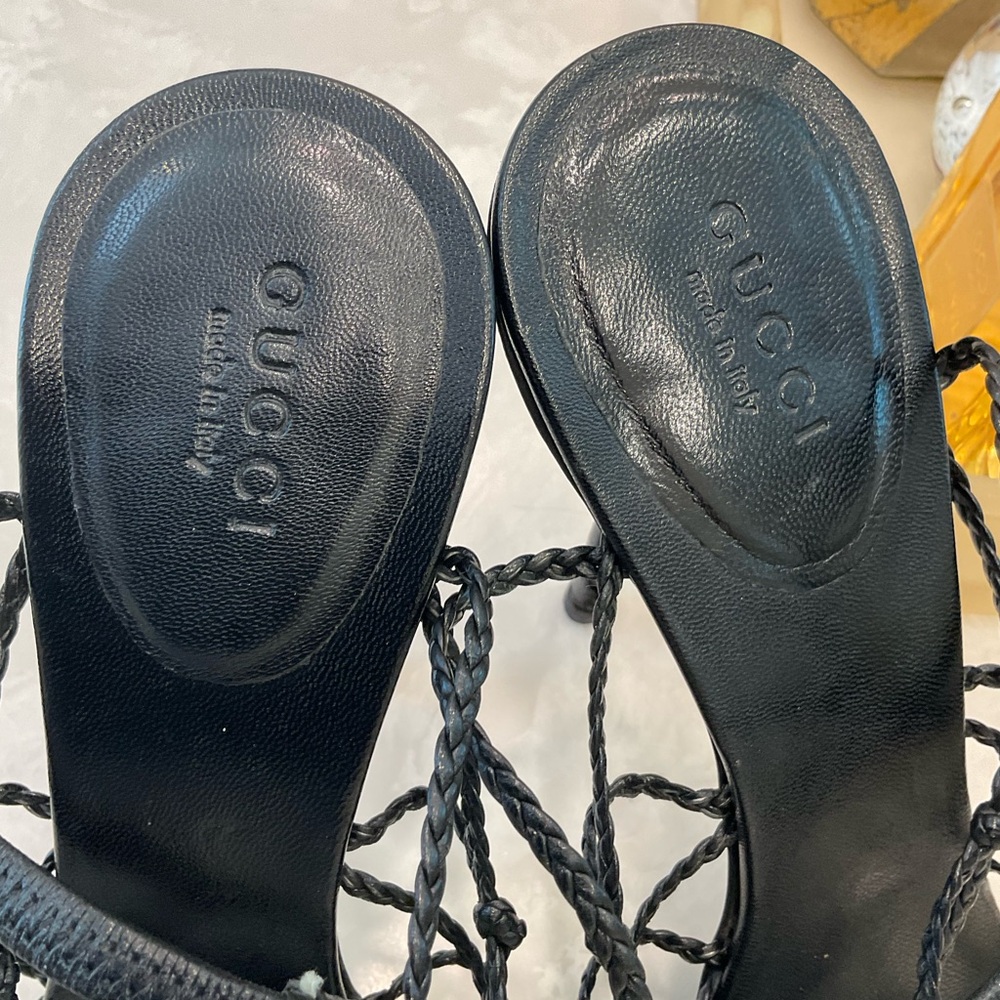 Gucci strappy sandal heels, black, beautiful!, great condition, size 8.5 - Picture 5 of 15
